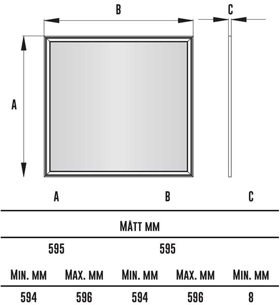 Sixty LED-panel skiss